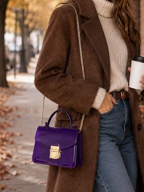 Campo Marzio Roma 1933 Purple Jelly Mini Satchel Crossbody Bag Italian PVC